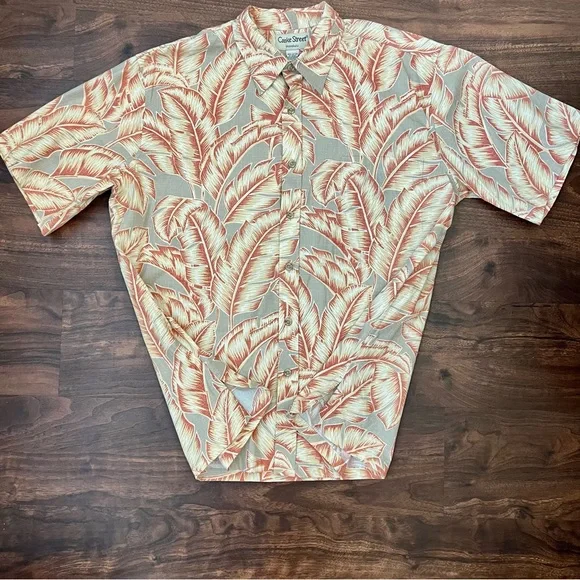 Cooke Street Honolulu Palm Leaves Short Sleeve Button Up Shirt Men’s Size L - Picture 7 of 11